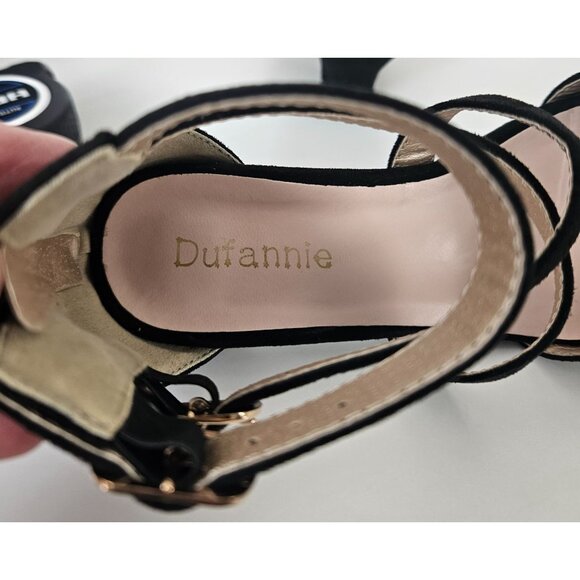 Girls Sz 13 Little Kid Black High Heel Sandals Cross Strap Wedding Party Church - Picture 12 of 14